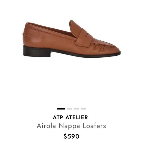 ATP ATELIER Airola Penny LOAFERS Flats 6 Brandy Brown Nappa Leather NEW $590 - Picture 13 of 15